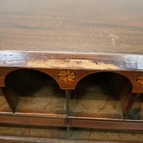 753 - A George III inlaid mahogany bureau, 110 cm wide