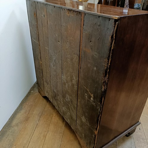 753 - A George III inlaid mahogany bureau, 110 cm wide