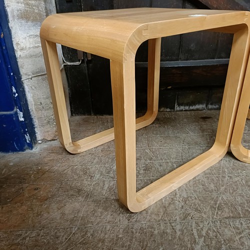 461 - A pair of Bentwood square bedside tables, and an acrylic bedside table (3)