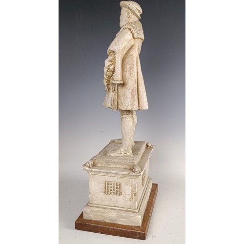 622 - A plaster figure of Henry VIII, 57 cm high