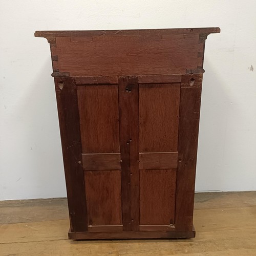 774 - A 19th century French console table, the column supports with gilt metal mounts, 58 cm wide