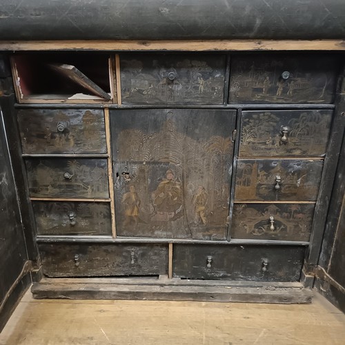 780 - An 18th century collectors cabinet top, in need of restoration, 90 x 85 cm