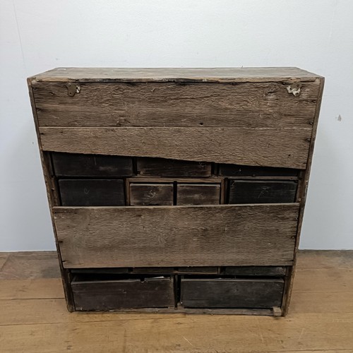 780 - An 18th century collectors cabinet top, in need of restoration, 90 x 85 cm