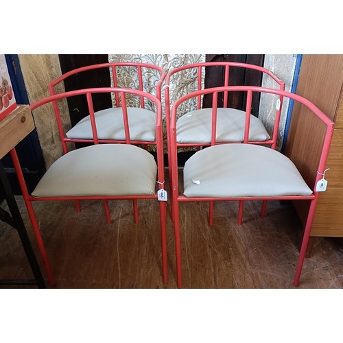 463 - A set of four Terence Conran for Habitat painted metal Bieffeplast tub chairs (4)