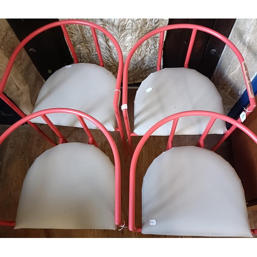 463 - A set of four Terence Conran for Habitat painted metal Bieffeplast tub chairs (4)