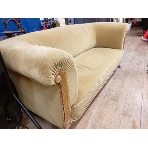 814 - A late Victorian gilt framed sofa, 195 cm wide