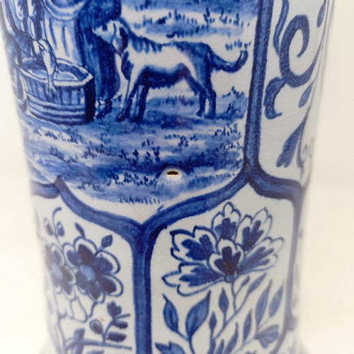 613 - A Delft blue and white vase, 40 cm high