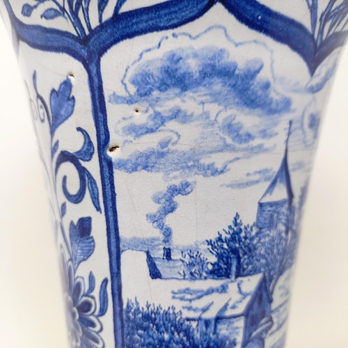 613 - A Delft blue and white vase, 40 cm high