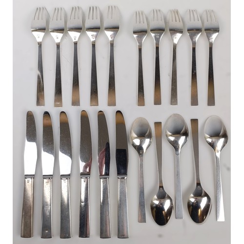 445 - A Georg Jensen part canteen of silver cutlery, comprising ten forks, four spoons and six silver hand... 