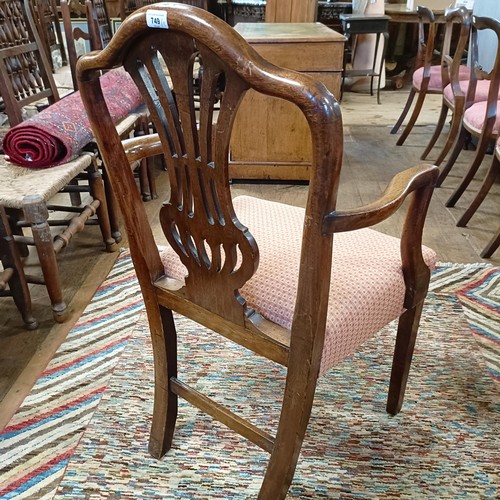 749 - A mahogany armchair, and a modern rug, 170 cm x 145 cm (2)