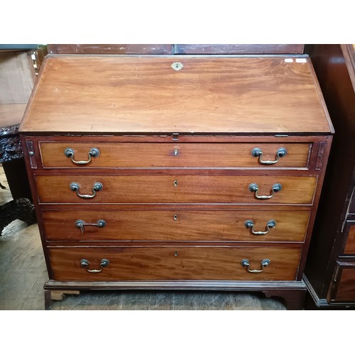 754 - A mahogany bureau bookcase, 110 cm wide