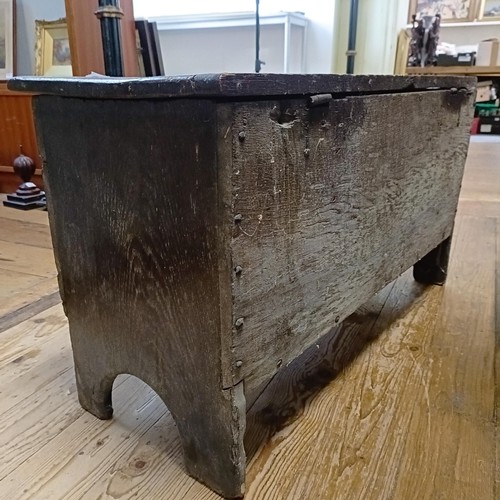 768 - An 18th century oak coffer, 92 cm wide