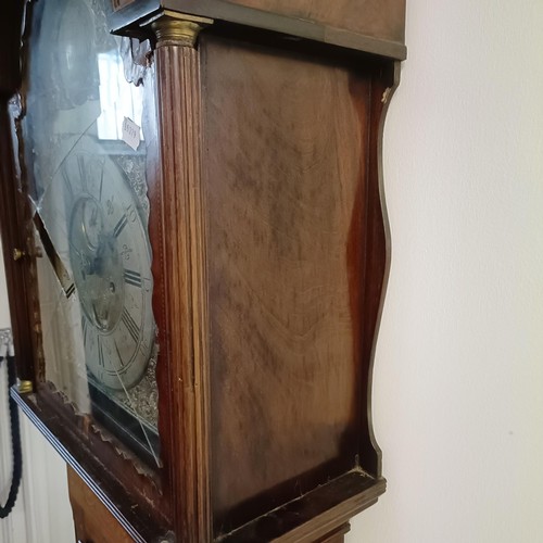 728 - A longcase clock, the brass dial signed Nathan Canthorpe, Skipton, with a silvered chapter ring, sub... 