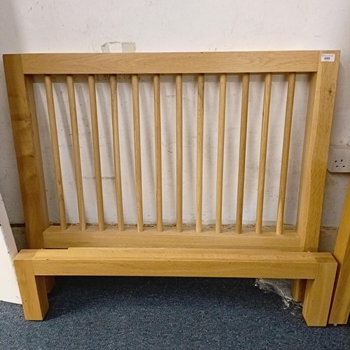 499 - A pair of Habitat light oak single bed frames (2)