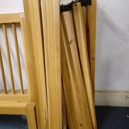 499 - A pair of Habitat light oak single bed frames (2)