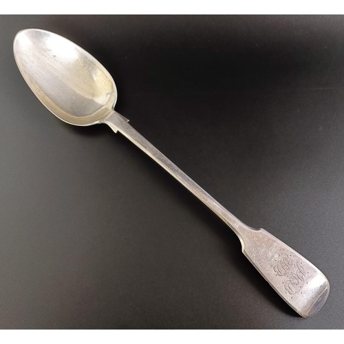 16 - A William IV silver fiddle pattern basting spoon, London 1837, 4.9 ozt