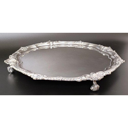 17 - A late Victorian silver salver, Sheffield 1899, 36.6 ozt, 33.5 cm diameter