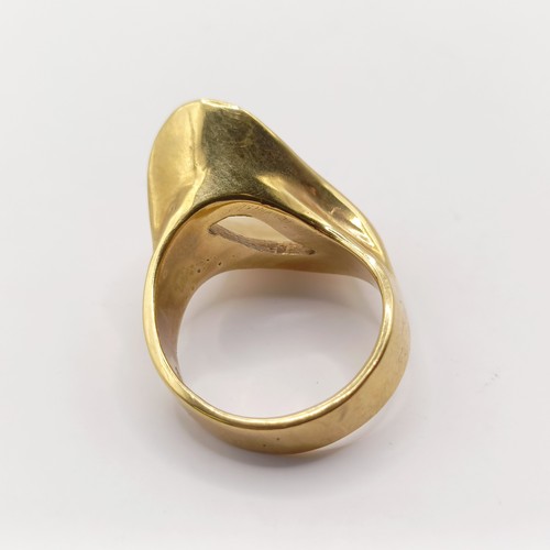 627 - A 20th century 18ct gold abstract ring, ring size G, 7.0 g