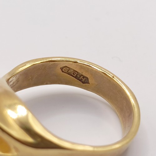 627 - A 20th century 18ct gold abstract ring, ring size G, 7.0 g