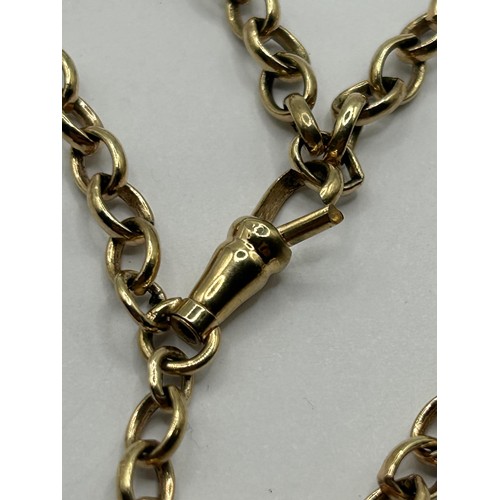 639 - A 9ct gold double chain, approx. 80 cm, 56.1 g