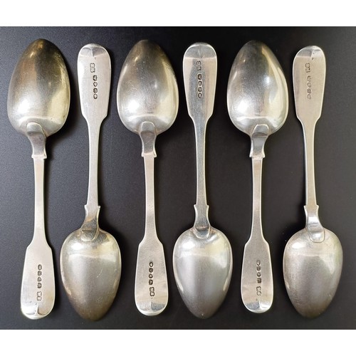 66 - A set of six William IV fiddle pattern dessertspoons, London 1836, 10.1 ozt (6)