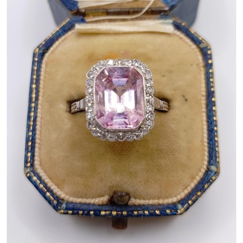 657 - An early 20th century pink sapphire and diamond ring, with a vintage ring box