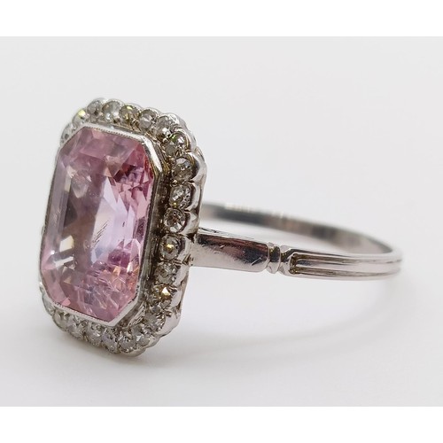 657 - An early 20th century pink sapphire and diamond ring, with a vintage ring box