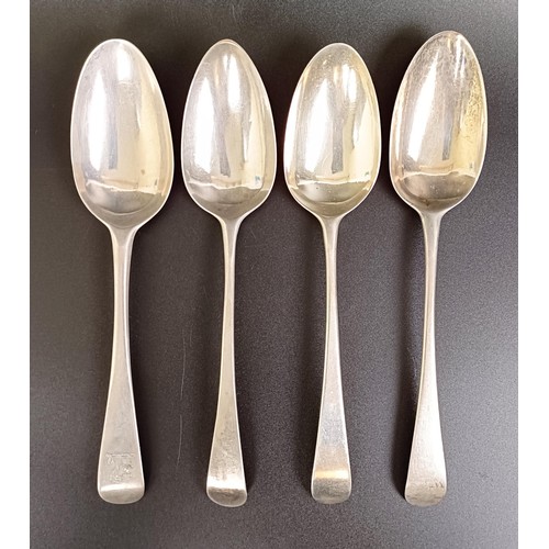 84 - Four Old English pattern silver tablespoons, various dates and marks, 6.4 ozt (4)