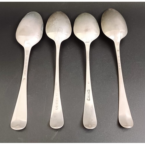 84 - Four Old English pattern silver tablespoons, various dates and marks, 6.4 ozt (4)