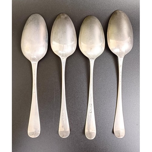 84 - Four Old English pattern silver tablespoons, various dates and marks, 6.4 ozt (4)