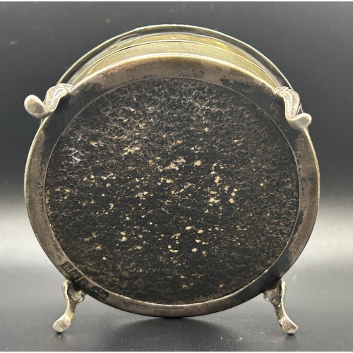 86 - A George V silver and faux shell jewellery box, Birmingham 1915, 7.5 cm diameter