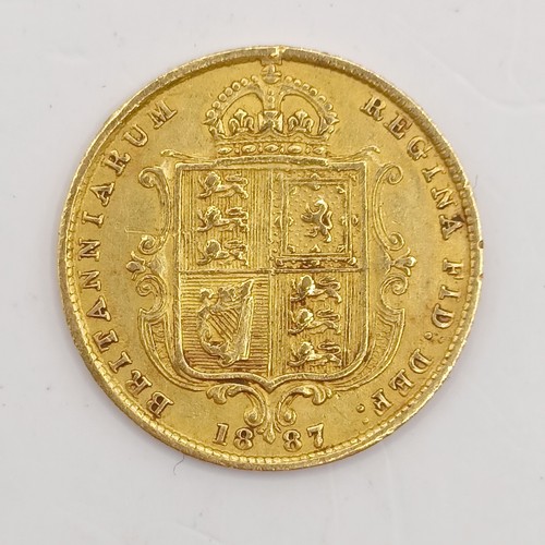 775 - A Victorian shield back half sovereign, 1887