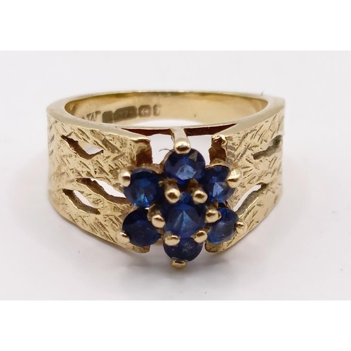 788 - A 9ct gold and blue stone ring, ring size E, and a yellow metal and white stone ring, ring size K (2... 