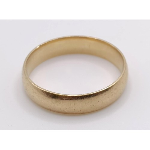 732 - A 9ct gold wedding band, ring size X, 4.7 g