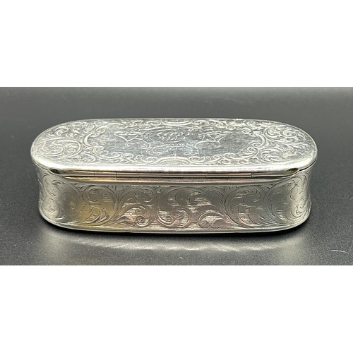 101 - A George III silver snuff box, mongrammed & later inscribed, Birmingham 1776, 2.5 ozt, 8.5 cm wi... 