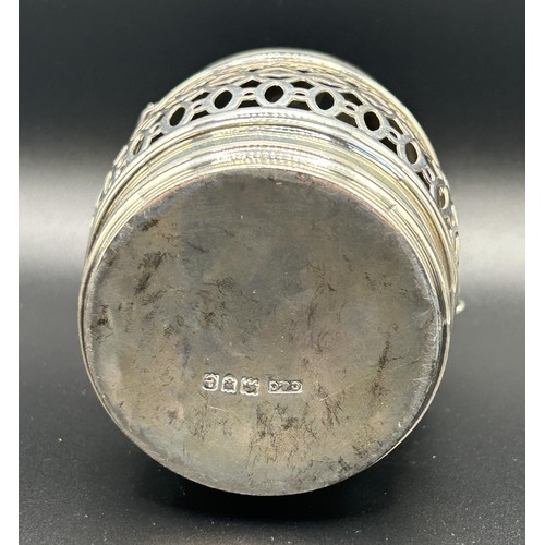 125 - A Victorian silver pierced money box, in the form of a barrel, inscribed, London 1900, 2.4 ozt, 7.5 ... 