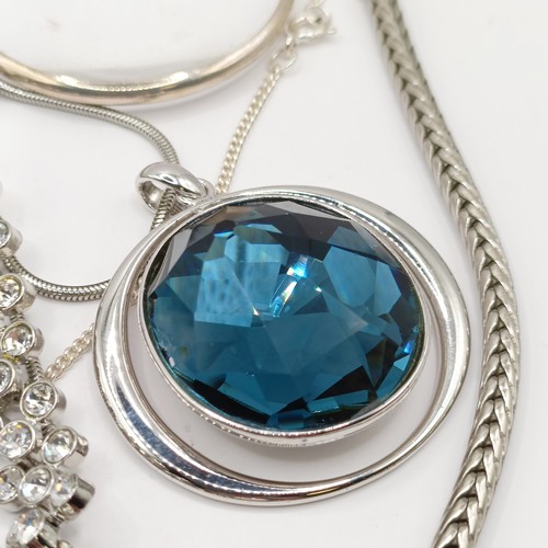 829 - A 20th century paste and blue stone pendant, by Fiorelli, a paste set necklace and assorted silver a... 