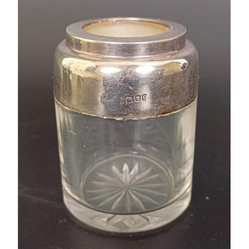 170 - A pair of silver coloured metal salts, inset with four coins, a pair of silver plated bottle coaster... 