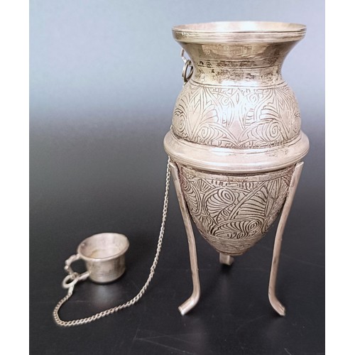 172 - ***Regretfully Withdrawn*** A Syrian, Aleppo silver coloured metal novelty salt, in the form of a va... 