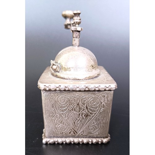 173 - ***Regretfully Withdrawn*** A Syrian, Aleppo silver coloured metal novelty box, in the form of a cof... 