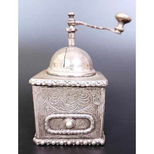 173 - ***Regretfully Withdrawn*** A Syrian, Aleppo silver coloured metal novelty box, in the form of a cof... 