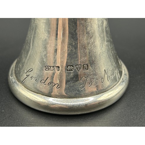 147 - A George V silver table lighter, in the form of a hunting horn, inscribed, Chester 1933, 3.1 ozt, 20... 