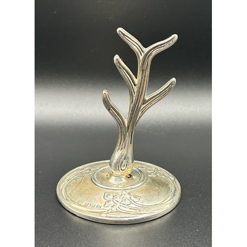 151 - An Art Nouveau silver ring tree,&nbsp;Birmingham 1917, 7 cm high