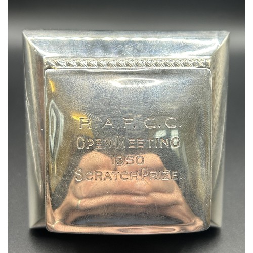 155 - A Victorian silver tea caddy, inscribed, London 1898, 3.5 ozt, 7 cm high