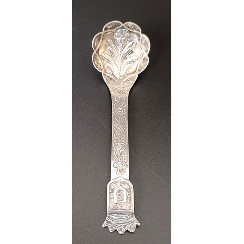 188 - A George III silver Old English pattern caddy spoon, two other caddy spoons, and four salt spoons, v... 