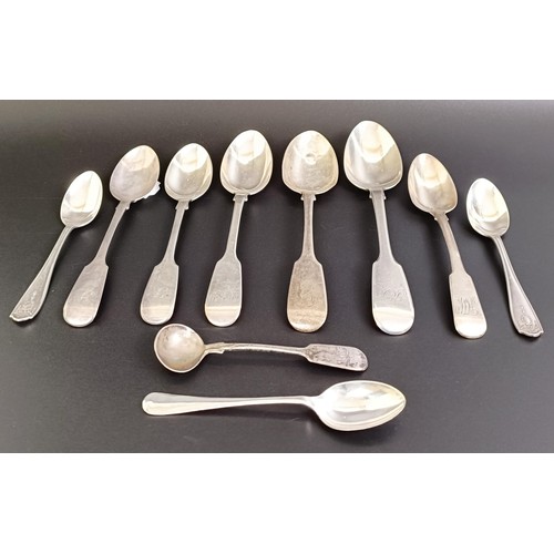 162 - Assorted silver spoons, various dates and marks, 7.4 ozt