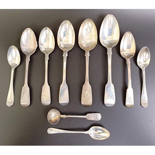 162 - Assorted silver spoons, various dates and marks, 7.4 ozt