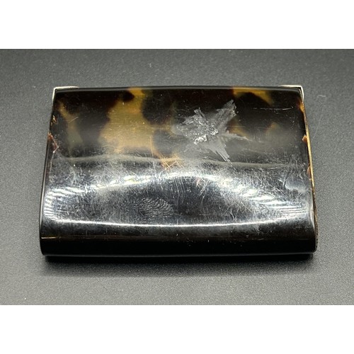 196 - A tortoiseshell snuff box, with silver coloured metal mounts, 7.5 cm wide