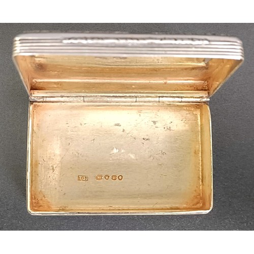 208 - A Victorian silver snuff box, London 1870, 64.8 g, 6 cm wide