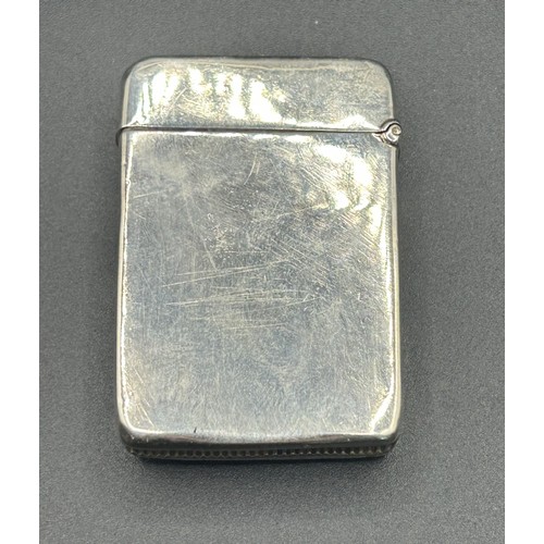 216 - A Victorian silver vesta case, embossed a snooker player striking the cue ball, Samuel Wal... 